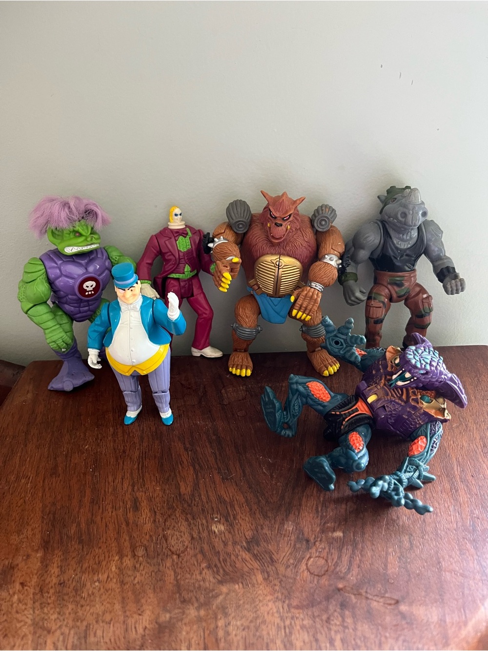 Vintage Batman penguin TMNT Action Figure Lot mighty max snake zok Beebop Rahzar